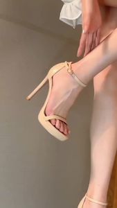 Korean high heels sandals for women stiletto heels open toe sandals fashion party high heels Summer new sandals Lightweight Outdoor shoes office high heels Temperament Elegant 3.5 inche