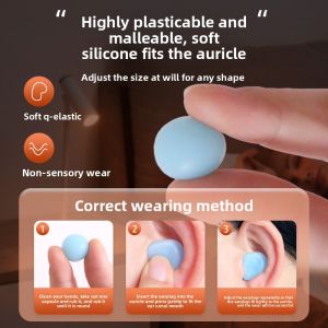 MONLEYTA | Sleeping Aid Silicone Earplugs Noise Reduction Snore Suppression Waterproof Swimming Essential Soft Silicone Mud Earbuds