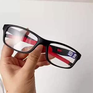 A-G Outdoor Sports Grade Anti Rad Reading Eyeglasses Grade For Men Flexible Bike Presbyopic Glasses Ultra Light Silicone Resin Replace Lens Square Anti Blue Light Fashion G672-C