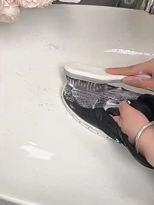 Household Shoe Cleaning Brush 22mm Soft Long Bristles Ergonomic Non‑slip Handle Sneaker Shoes Washing Brush Home Cleaning Tool