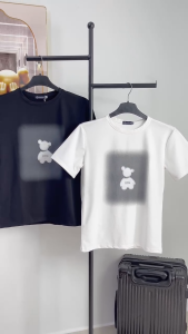 Áo Thun Cổ Tròn TEDDY Loang Tay Ngắn Vải Cotton Co Giãn 4 Chiều Form Regular Fit - TUTEE