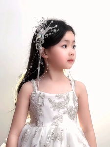 【VanHariacc】กิ๊บติดผมประดับพู่ผีเสื้อสุดน่ารักสำหรับเด็กผู้หญิง คริสตัลโมริ เจ้าหญิงสุดหรูหรา