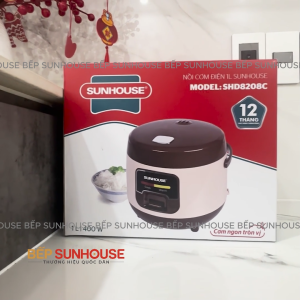 NỒI CƠM ĐIỆN SUNHOUSE SHD8208C - Nhỏ gọn Dung tích 1L phù hợp cho gia đình 2–4 người hoặc sinh viên