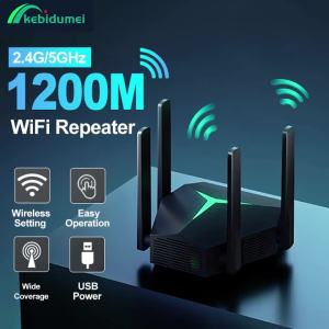 Kebidumei | Kebidumei AC1200 WiFi Router/Repeater/AP Extender Signal Booster Dual Band 2.4G/5GHz Wi-Fi Signal Amplifier Long Range Network