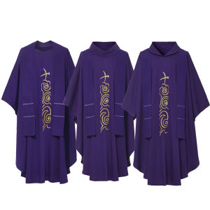 Áo Choàng Thêu Linh Mục Thêu Chữ Thập Màu Tím Cho Nhà Thờ