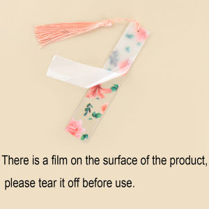 Acrylic Floral Bookmark with Tassel Watercolor Flower Print Aesthetic Stationery for Reading Students