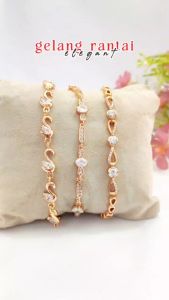 Nice Jewelry Gelang dewasa rantai tebal permata perhiasan wanita lapis emas gold GL 127