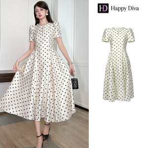 Happy Diva 2025 Womens Summer Dress Apricot Dress Polka Dot Long Dress Casual Dress Wedding Formal Party Dress Birthday Party Graduation Ceremony Dress 21777