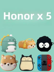 Honor Earbuds X5 Silicone Protective Case Liquid Soft Shell Anti-Fall Wireless Bluetooth Earphone Cover Cute Cartoon Couple Design