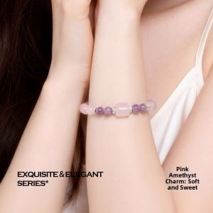 3COLOUR·S | Tender Romantic Purple and Pink Crystal Beaded Bracelet