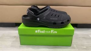 Giày sục crocs chuẩn xịn chống hôi chân nhựa tế bào êm mềm đúc liền khối siêu bền đi mưa lội nước đi biển Yukon Sport Clog màu đen cho nam