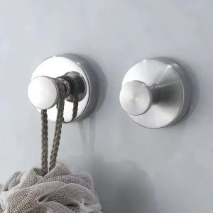 Reusable Stainless Steel Suction Cup Hook Waterproof Wall Mount Hooks Punch-free Kitchen Bathroom Wall Hanger Towel Clothes