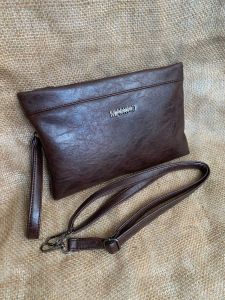 MANINO - Tas Clutch Pria Eksekutif Kulit Pu Leather Premium Free Tali Panjang Selempang Tas