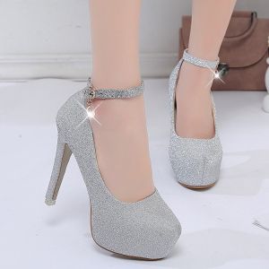 Giày Cao Gót Đế Xuồng Màu Vàng Cho Nữ Biểu Diễn Trên Sân Khấu Lễ Hội Giày Đế Bằng Đế Cao Su Chống Thấm Nước