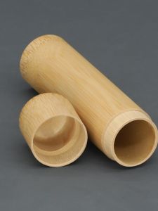 Portable Travel Bamboo Tea Canister Small Sealed Storage Tea Box Long Incense Tube Purple Bamboo Packaging Jar