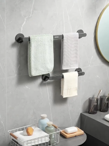 Ecoco Towel Hanging Holder for Bathroom Durable Aluminum Slipper Organizer Minimalism Design