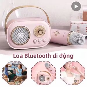 Loa Bluetooth Karaoke Di Động Có Micro Đài FM Không Dây Mini Hộp Âm Thanh Cột Nhạc MP3 Chống Nước Âm Thanh Gia Đình