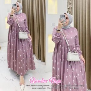 Alesha - AURORA Dress Premium Ceruty Babydoll Gamis Set Hijab Segi 4 Terbaru Set Hijab Motif Mewah Best Seller Dress Wanita Kekinian Gamis Terlaris Viral Busui Friendly