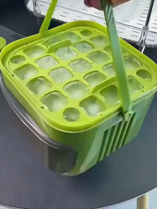 Easy Press Ice Cube Mold Box with Lid and Storage Convenient Plastic Ice Tray for Daily Drinks and Summer Parties