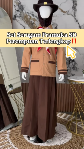 Seragam Setelan Pramuka SD Kelas 1-6 Anak Perempuan Fullset