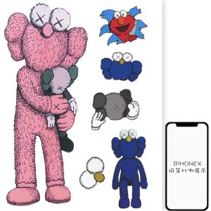 Large Size Kaws Sticker Waterproof Luggage Full Paste Custom Color Cartoon Cute Sticker Adhesive Decal Laptop Skin Accessory