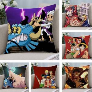 Bandai | One Piece Tony Tony Chopper Anime Plush Pillow Cover Soft Short Plush Cushion Cover For Sofa Bedroom Home Decor Gift Decoration