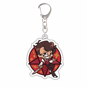 Bandai | for Hazbin Hotel Anime New Peripheral Hazbin Hotel Vox Alastor Niffty Rosie Velvet Acrylic Keychain Backpack Pendant Fans Gift