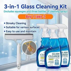 【Buy 1 Take 2】 Glass Cleaner 500ml For Car Windshield Bathroom Glass Mirror Window remove water stains Glass Cleaner High Quality Liquid Glass Cleaner Spray 500ml High Efficiency Car Window Cleaner