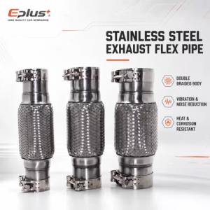 Ống Nối Mềm Bằng Thép Không Gỉ Đa Năng EPLUS Cho Ống Xả Xe Hơi Khớp Nối Giảm Thanh Kẹp Nối Ống Xả Ô Tô Dùng Để Độ Xe