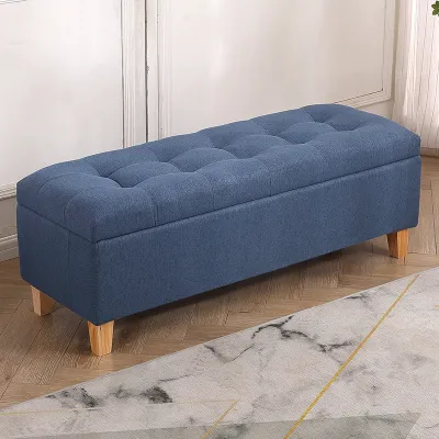 Solid Wood Seating Storage Bench Long