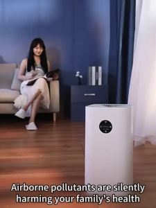 LECON  Air Purifier 99.9% Purification with negative ions Sleep Mode4-Speed Fan+ 5-Layer FilterRemoveDust&Formaldehyde