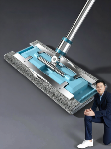 HANSHILIUJIA | Dry and Wet Dual-Use Flat Mop with Cleaning Cloth Holder