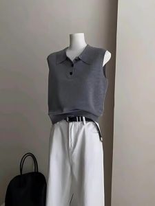 chaqi | French Style Slim Fit Knit Tank Top