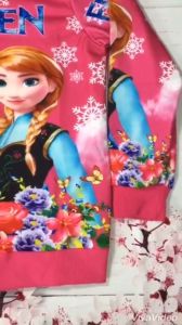 Áo khoác bé gái hình Elsa từ 10-43kg -Thun cotton da cá in 3D cực chất- Kiến Lửa