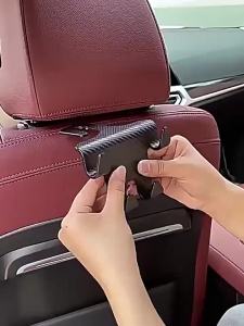 ⚑Car Back Seat Hook & Phone Mount 2-in-1 - Carbon Fiber Style Multi-Functional Organizer for Bags Phones & Car Interior Storage