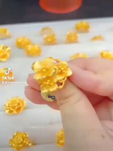 Nhẫn hoa cưới cô dâu mạ 24.k cực đẹp E.509