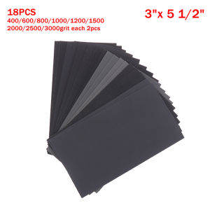 EELHOE | 15/18Pcs Water/Dry Sanding Paper Abrasive Polishing Tools Sandpaper Kit 400/600/800/1000/1200/15002000/2500/3000 Grit Sandpaper