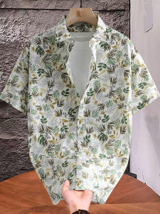 Áo Sơ Mi Tay Ngắn In Họa Tiết Mùa Hè 100% Cotton