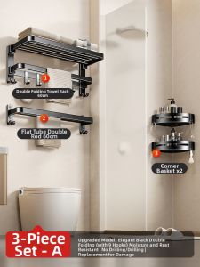 ERMO | Punched Black Towel Rack Kit