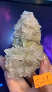 Bụi đá Thạch Anh Lemurian cộng sinh Tourmaline pha lê tắm sắc lắc lắm thiền định vũ trụ mạnh mẽ 621