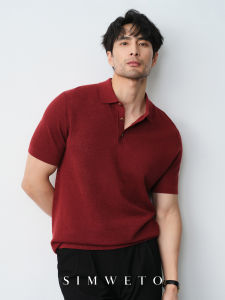 SIMWETO | Silk & Wool Red Polo Shirt