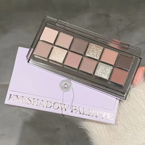 พาเลทอายแชโดว์12สีโทนสีชิมเมอร์และสีแมทท์นู้ดเฉดสีแต่งหน้าใช้งานได้หลากหลายในชีวิตประจำวันการแสดงสีที่ติดทนนาน