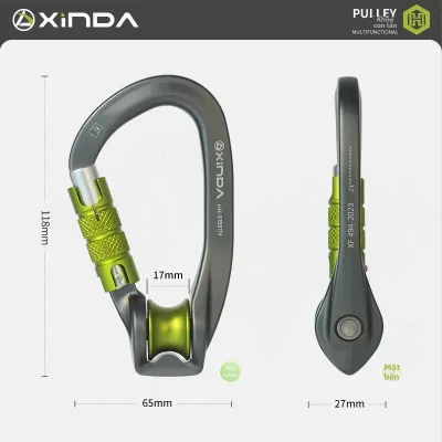Xinda | Pulley Leo Núi với Khóa Đỡ Dụng Cụ để Đi Qua và Trượt