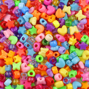 200-1000pcs Acrylic Multicolor Large Hole Pony Beads For DIY Jewelry Making Christmas Necklaces Friendship Bracelets Accessories