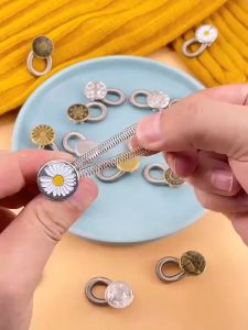 10-50ชิ้น กระดุมโลหะ ขยายเอวกางเกงยีนส์ ปรับได้ ยืดหดได้ สําหรับเย็บผ้า