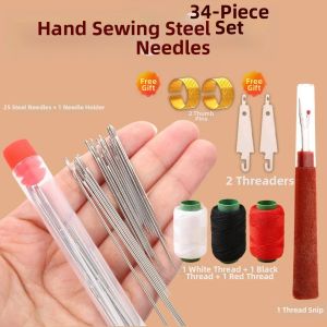 Besee | Durable Household Steel Sewing Needles Long Eye Big-Eye