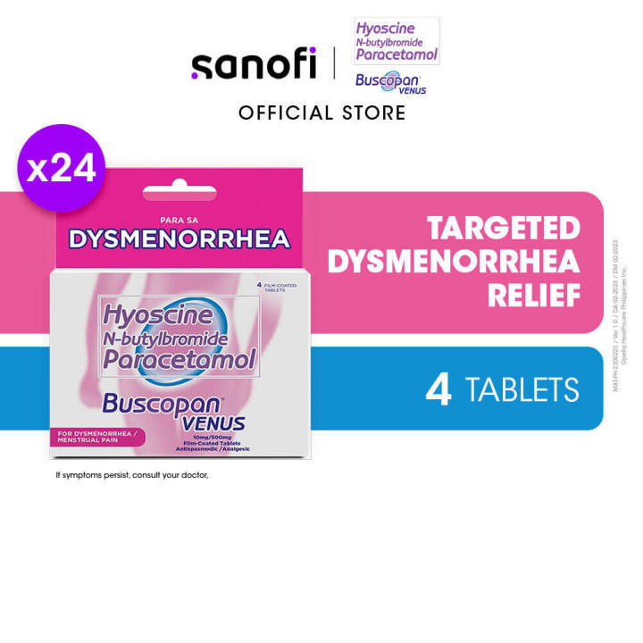 Buscopan Venus for Dysmenorrhea - 4 Tablets (Bundle of 24)