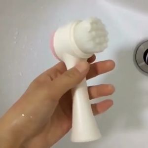 Alat Pembersih Muka Wajah Silikon Halus Dua Sisi Bahan Lembut Pori Bulu Lembut Halus Silikon 2in1 Facial Cleansing Brush Silicone TL032