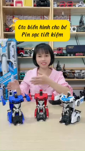 Ô Tô Điều Khiển Biến Hình Robot Sử Dụng Sạc Pin Cho Bé