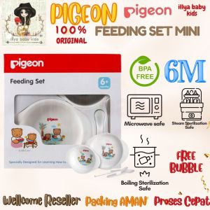 Pigeon Perlengkapan Bayi Feeding Set Mini BPA Free 6m+ - Perlengkapan Makan Bayi